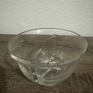 Clear Glass Divided Serving Bowl